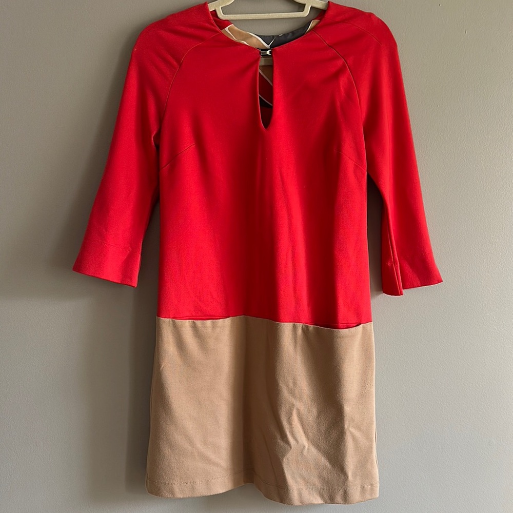 Alice & Trixie Red / Tan Dress